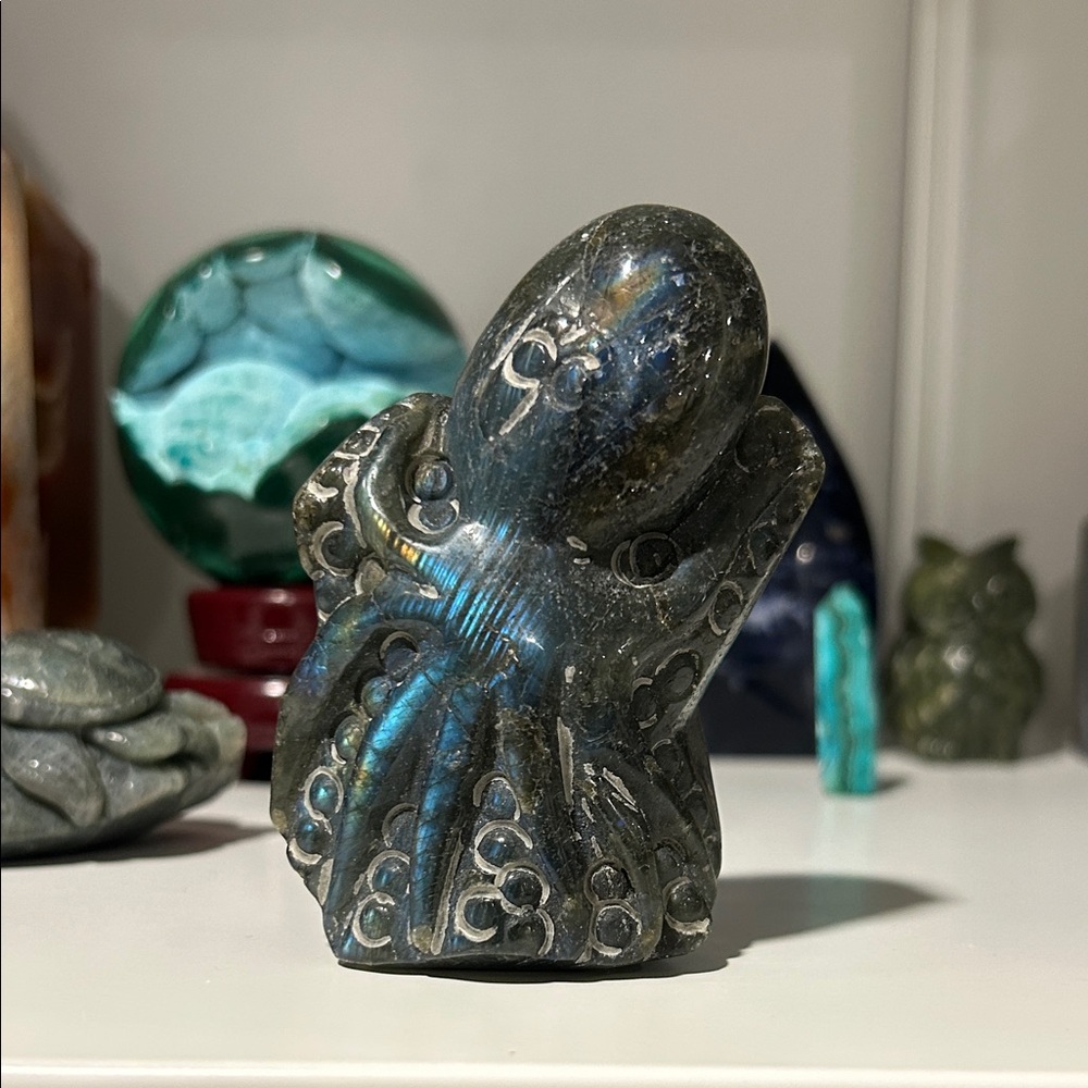 Labradorite Octopus Figurine